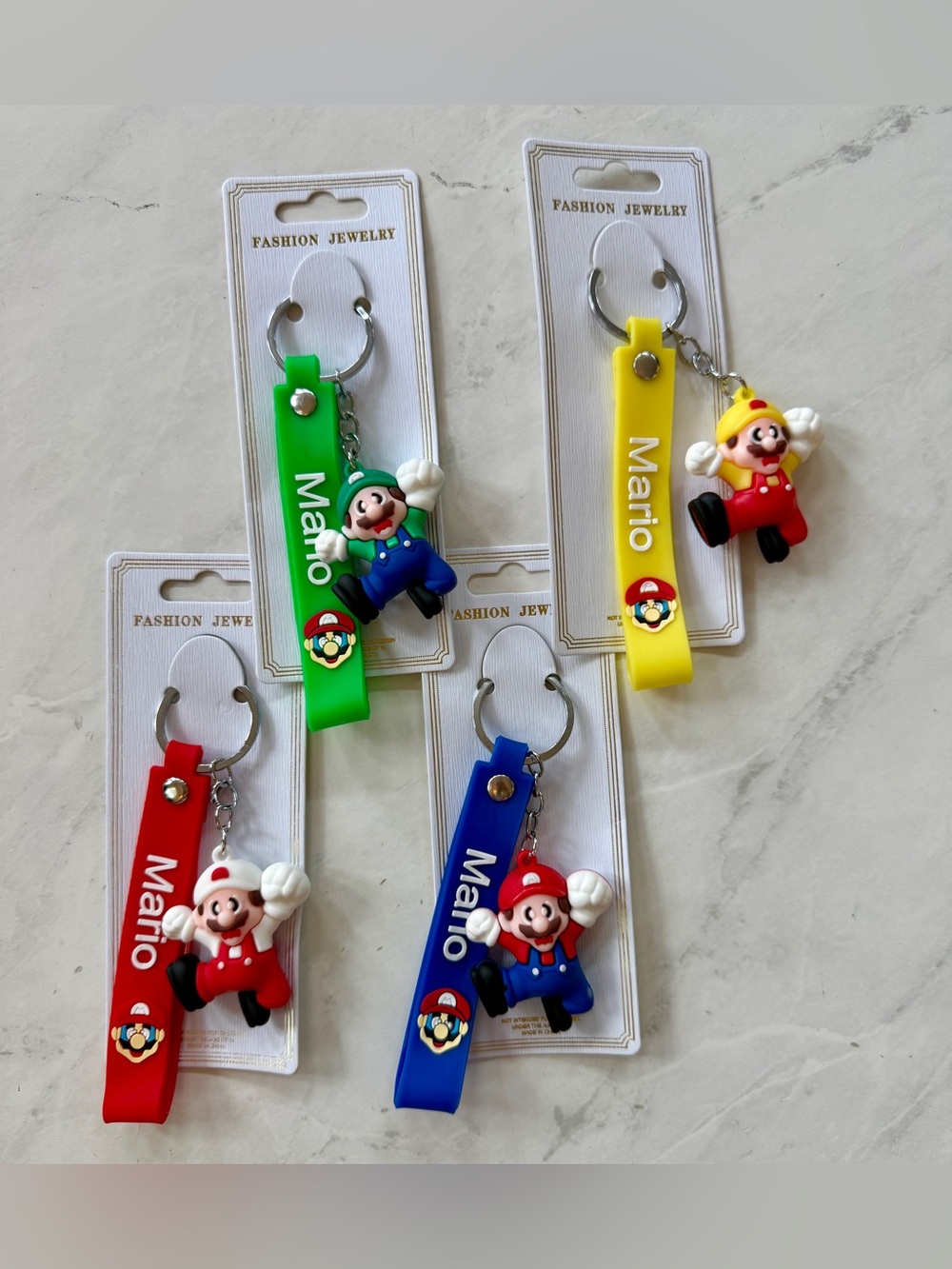 NWT Super Mario Bros 3D Keychain Lot – Set of 4 Collectible Keyrings